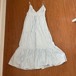 Banana Republic blue and white striped midi dress